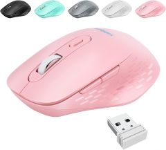 Mouse Inalámbrico óptico 2.4 G Botones ergonómicos, color Rosa; Caja Dañada; 99999900283329; 8.3