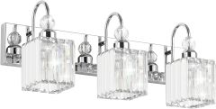 Ralbay Lámpara de tocador de baño de cristal cromado, Caja dañada, 7-3, 99999900169319