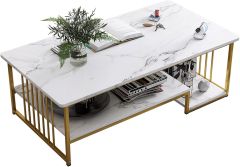 Mesa de Centro Creativa de Lujo Ligera Rectangular, Marco color Dorado; Sin Empaque ; 99999900286861; 15
