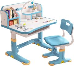 Escritorio pequeño con Silla  color Azul con blanco; Sin Empaque; Detalles mínimos en los bordes del escritorio no captados por la cámara; 99999900287101; 15