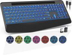 Teclado Inalámbrico Retroiluminación 7 colores multiusos para dispositivos ; Caja Dañada; 99999900285194; 8.3