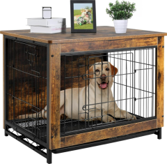 Mueble de Jaula Para Mascotas Con Bandeja Café Rústico, Sin Empaque, 99999900280743, 15 