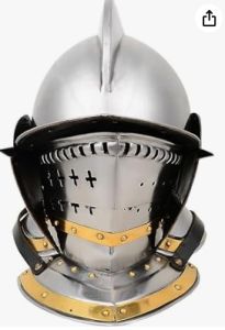 Casco cerrado medieval de acero con acabado de latón rústico vintage; Sin Empaque; 99999900289649; 14
