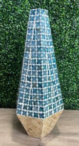 Florero Estilo Azulejo Nacar y Bambu, Caja Dañada, 15, 99999900234620